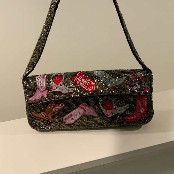 Chic Embellished Shoulder Bag with Boot Designs - Picture 5 of 16